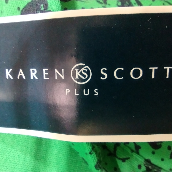 NWT Karen Scott Floral Polo Top Women's 3X Green Cottagecore Retro Casual Comfy - Picture 9 of 11